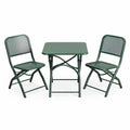 **Compacte Groene Vouwset: Tafel en Stoelen voor Buiten**