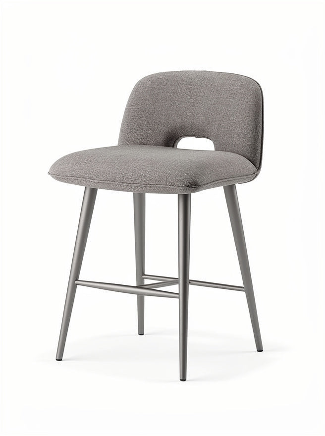 "Moderne Barkruk met Stof Bekleding en Stalen Poot"