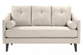 "Modern Luxe Tweed Bank met Kussens en Houten Poten"