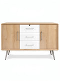 Moderne Houten Dressoir met Wit Decoratie en Metalen Poten